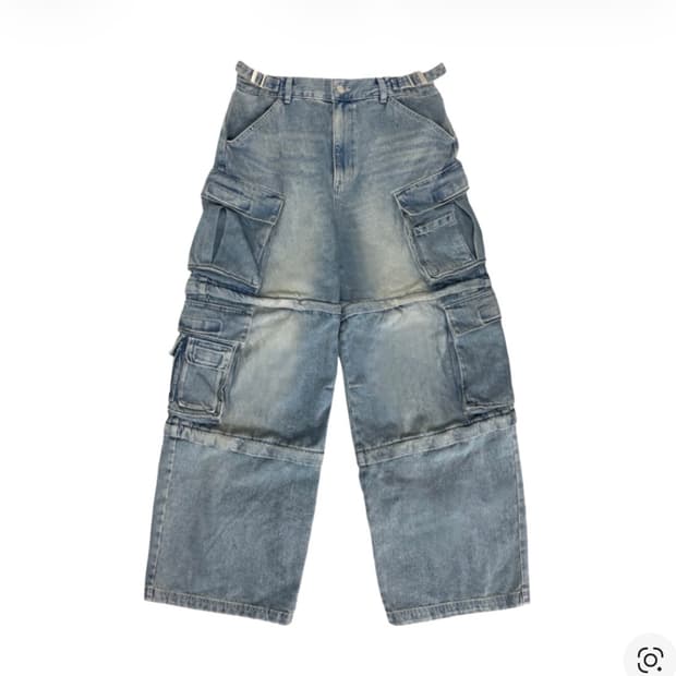 프로젝트 G/R 오버사이즈 컨버터블 카고 팬츠 블루