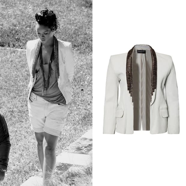 발망 BALMAIN 스터드 레더 블레이저