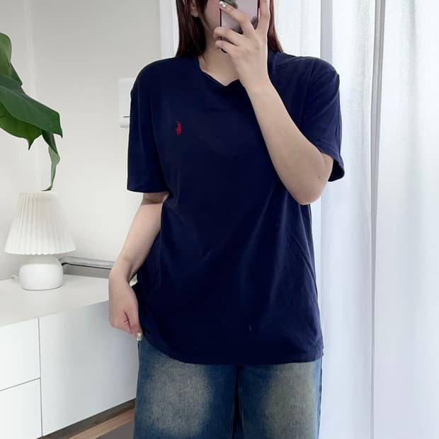 [정품] 폴로 네이비 / 레드포니 반팔티 [ M ]