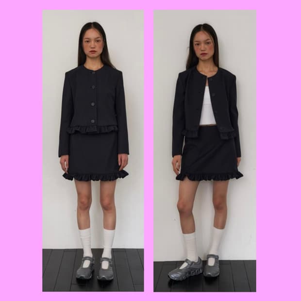 아우어솔티 스커트 Rosemoss mini skirt darknavy