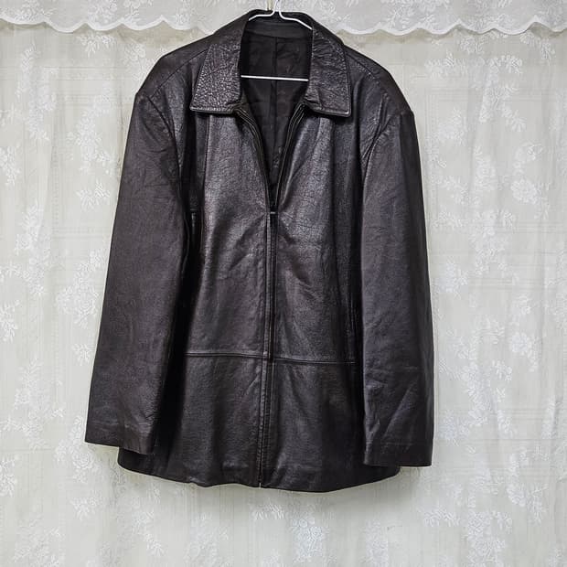 브라운 남성 양가죽 봄버자켓 