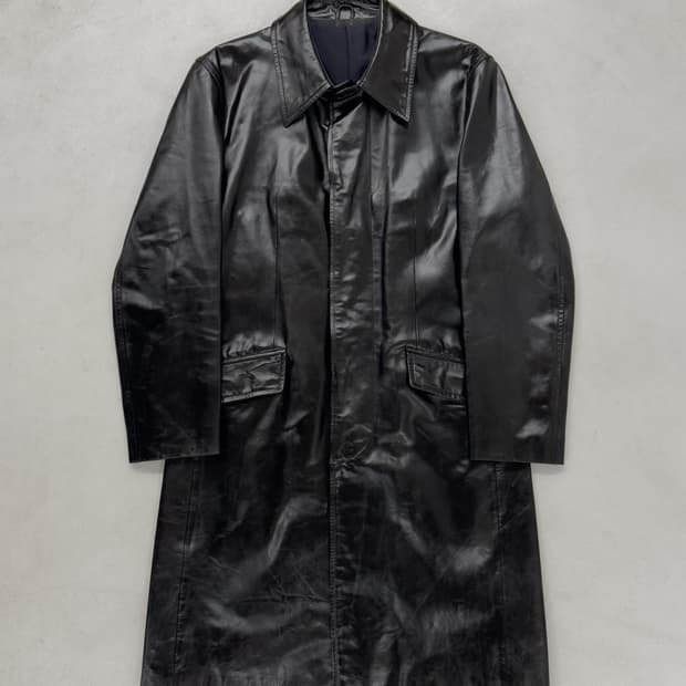 VISARUNO 홀스하이드 레더 코트