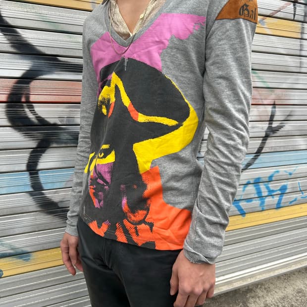 존갈리아노 그래픽프린트 슬리브리스