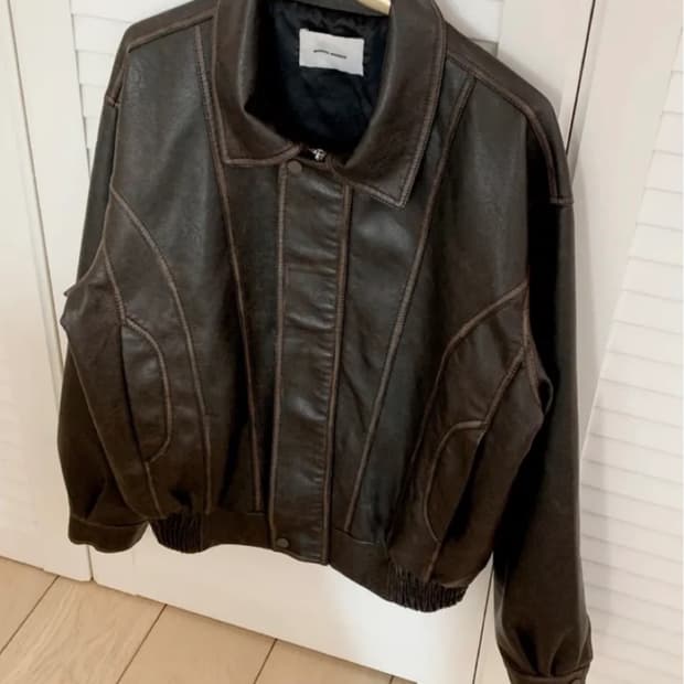 급처)빈티지 워싱 절개 레더자켓 미스치프 보헤미안서울 코이세이오 마뗑킴