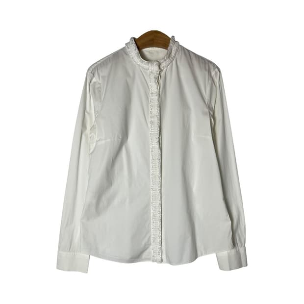 [Jil Sander] 질샌더 히든버튼 러플드 블라우스