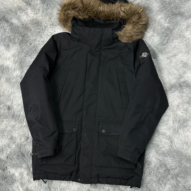 노스페이스 맥머도 구스다운 후드 퍼 블랙 패딩 m