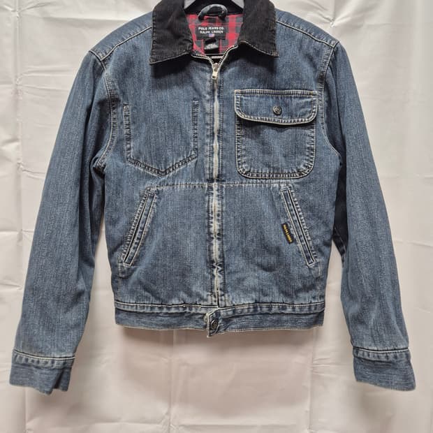 폴로 진 청 자켓