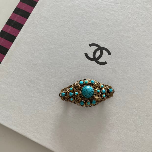 빈티지 블루스톤 헤어핀