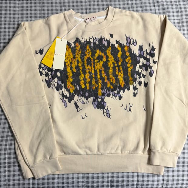 (50) Marni 마르니 로고 맨투맨 아이보리