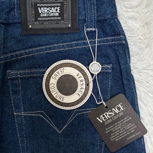 베르사체 진스 꾸뛰르 빈티지 다크 블루 데님 팬츠