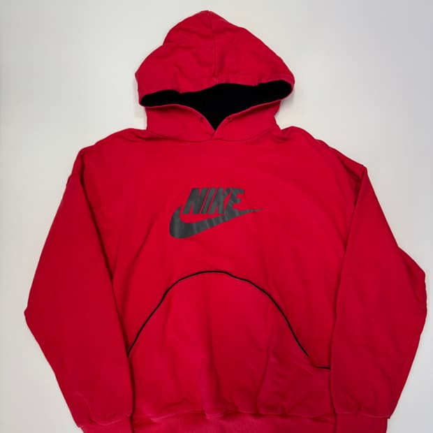 나이키 올드스쿨 오버핏 레드 스웻 후드 티셔츠 L~ XL