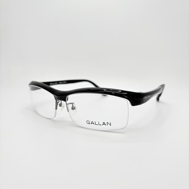 GALLAN 블랙 반무테 고글 안경