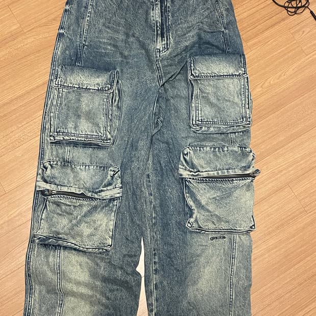 글랙 GP077 파우치 멀티 카고 데님 팬츠 (INDIGO)