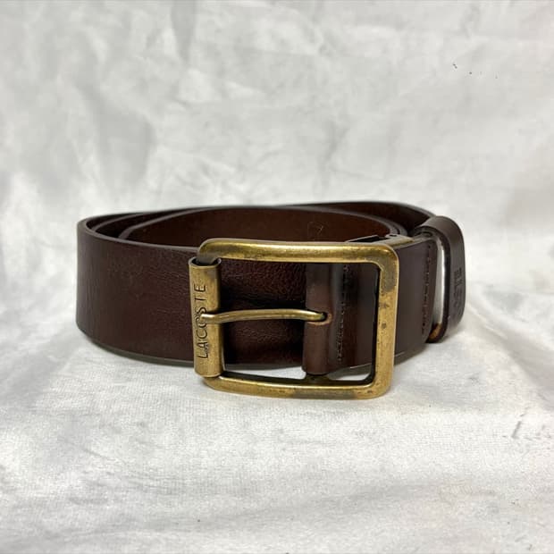 라코스테 롤러 버클 리얼 레더 벨트