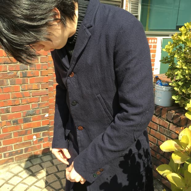 언더커버 축융 울 코트