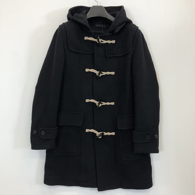 유니클로 울 더플 시그니처 후드코트 블랙 M