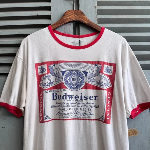 [L]Made in USA 버드와이저 프로모 링거 티셔츠