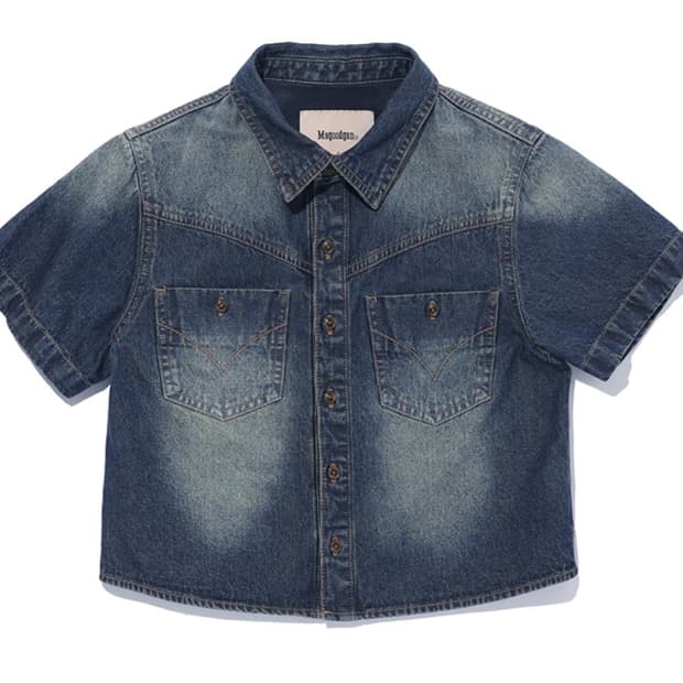 맥우드건 크롭 반팔 셔츠 s