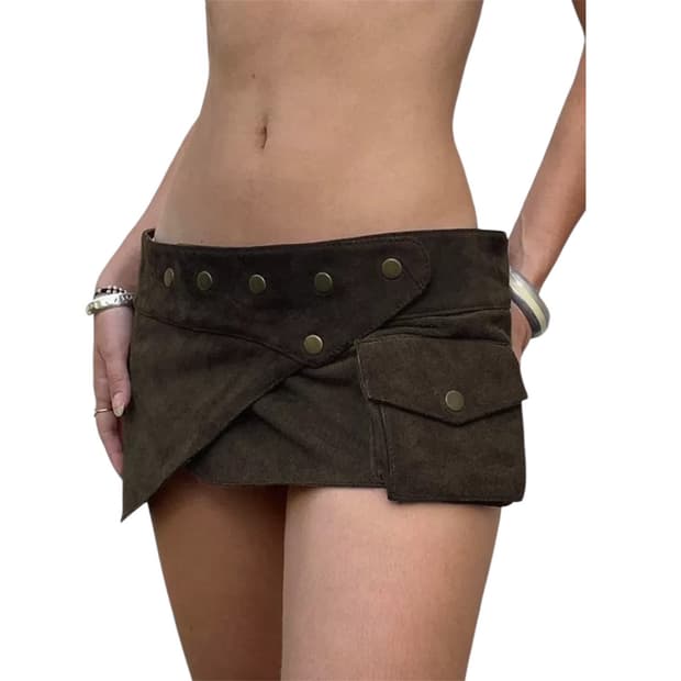 스웨이드 아일렛 스커트