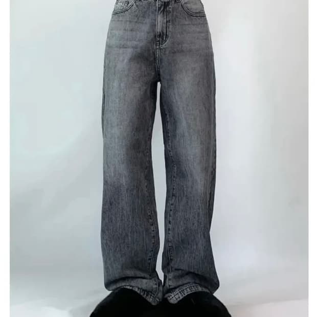 [m 새상품] vintage washing wide dark denim