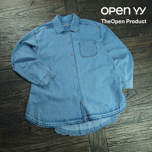 [더오픈프로덕트 오픈YY] 오버사이즈 데님 셔츠 M20606
