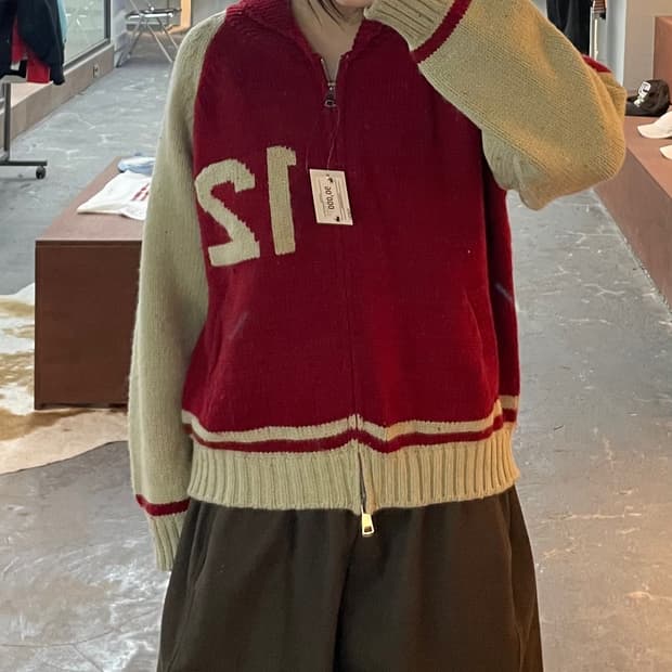 빈티지 캐나다 코위찬 니트집업 자켓 H2512