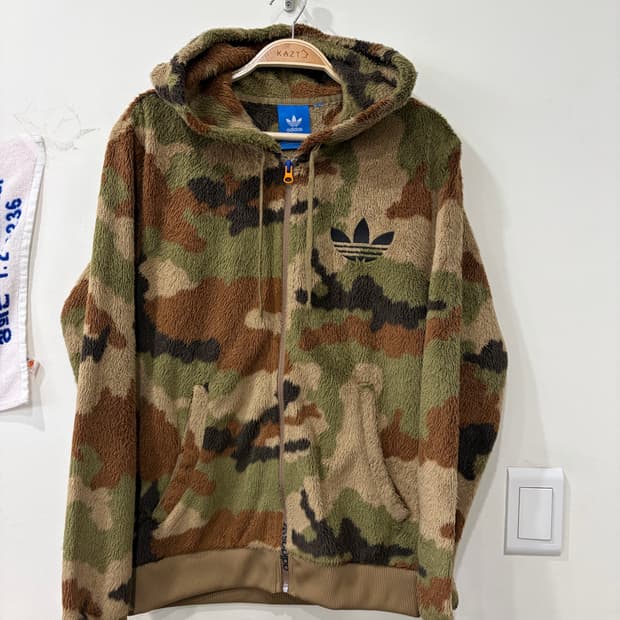 260. 아디다스 카모 후리스 후드집업