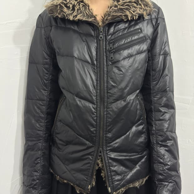 nicole club fur detail twoway padding