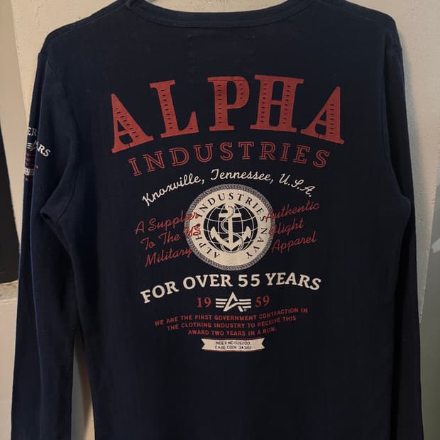 ALPHA INDUSTRIES 헤링본 롱슬리브 m