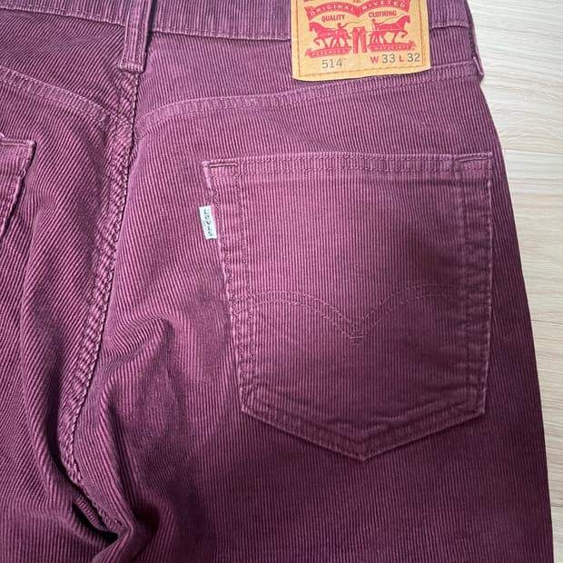 리바이스 514 코듀로이 팬츠 버건디 33x32
