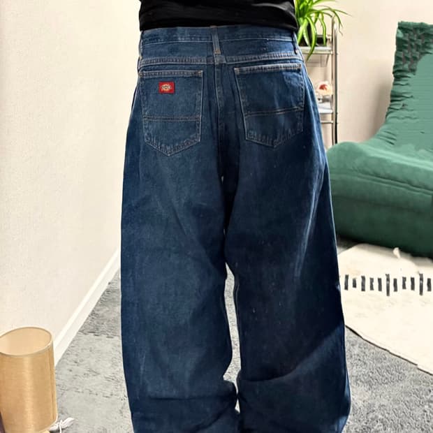 90s DICKIES 데님 핀턱 와이드팬츠