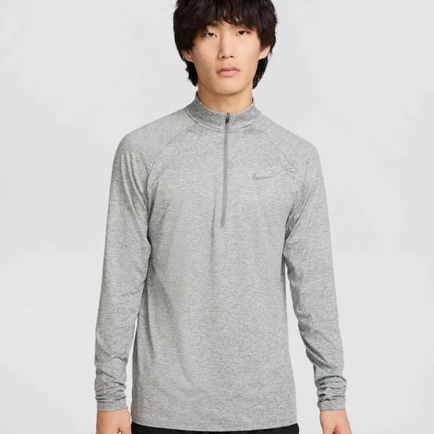 [새상품] L) 나이키 스트라이드 드라이 핏 쿼터집 러닝탑 그레이