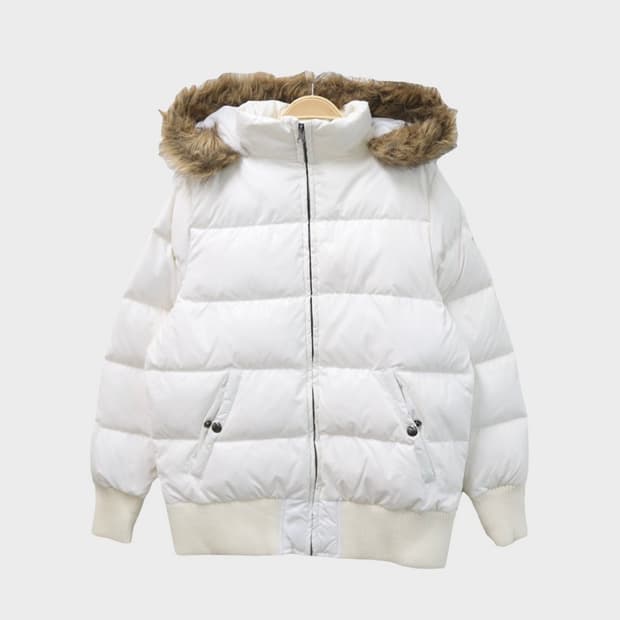 vintage 화이트 퍼 패딩 자켓 