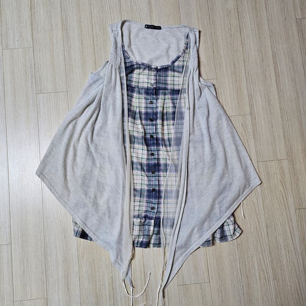 빈티지 모리룩 빈티지 체크민소매