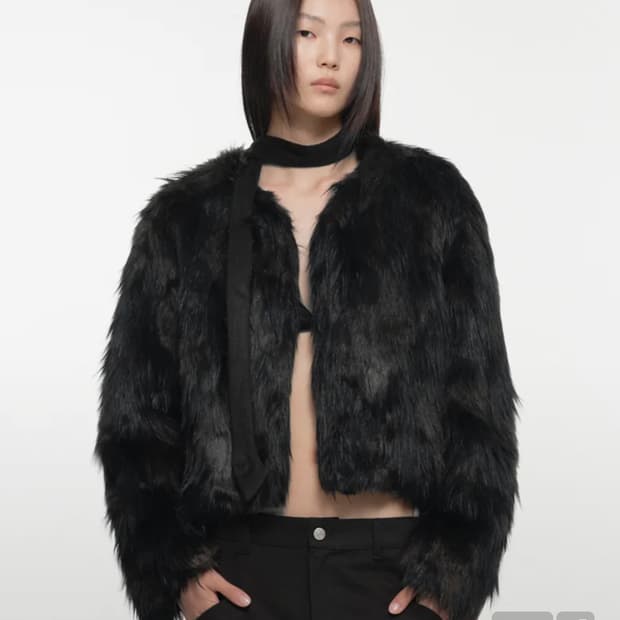 나체 퍼자켓 블랙