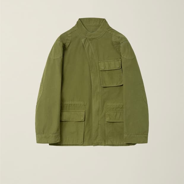 CURVED HUNTING JACKET MOSS KHAKI