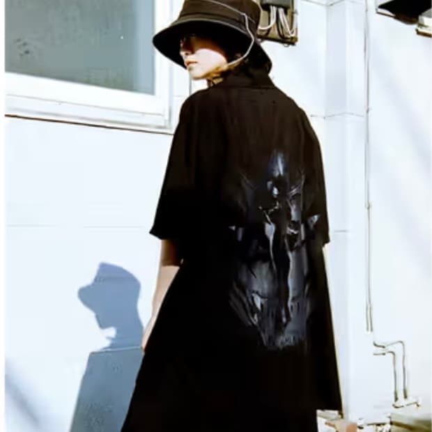 요지야마모토x데블맨 반팔 레이온 셔츠