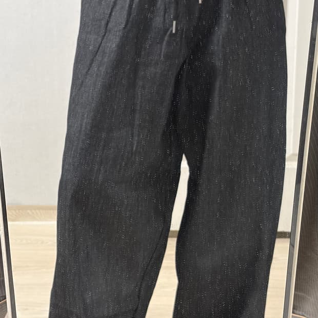 더블유스탠다드 와이드핏 데님 스웻 팬츠