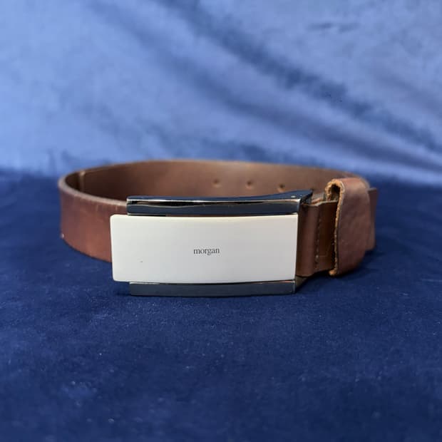 Morgan 빈티지 리얼 레더 벨트