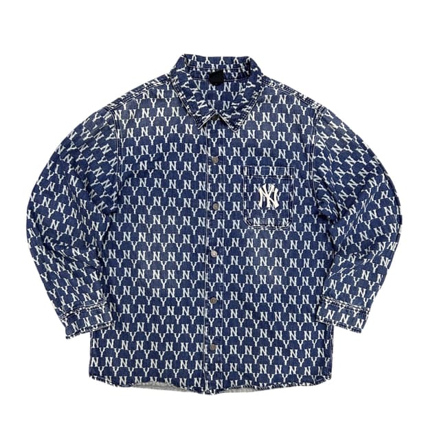 MLB 양키스 모노그램 데님셔츠(L)