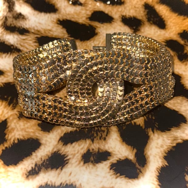 시부야 갸루 골드 체인 밧줄 뱅글 팔찌