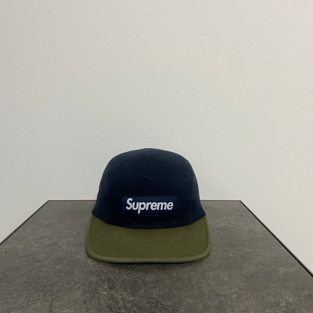 (OS) 슈프림 박스로고 캠프캡 모자 23FW 투톤 네이비