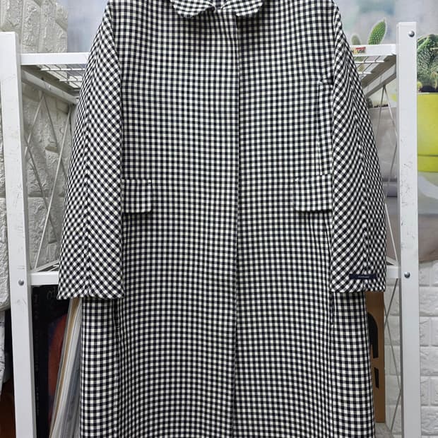 막스마라 깅엄체크 명품 여성코트 44~슬림55 핸드메이드 9부 AD48