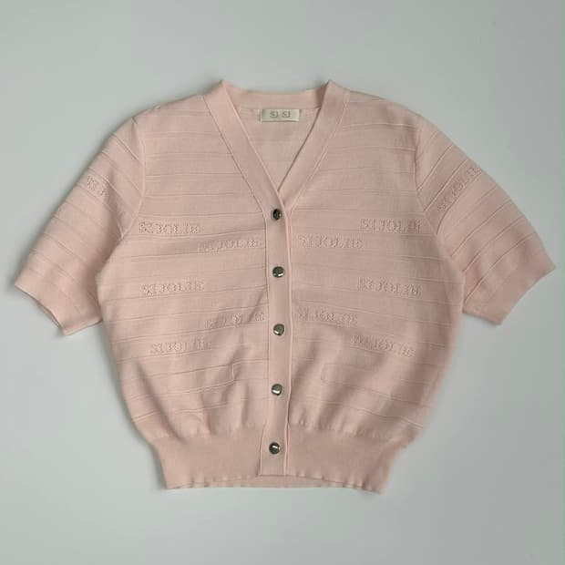 [90] SJSJ 24년 신형 한섬 센존 로고 니트 숏 슬리브 가디건