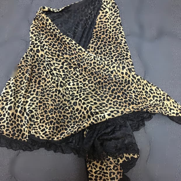 빈티지 호피 케이프