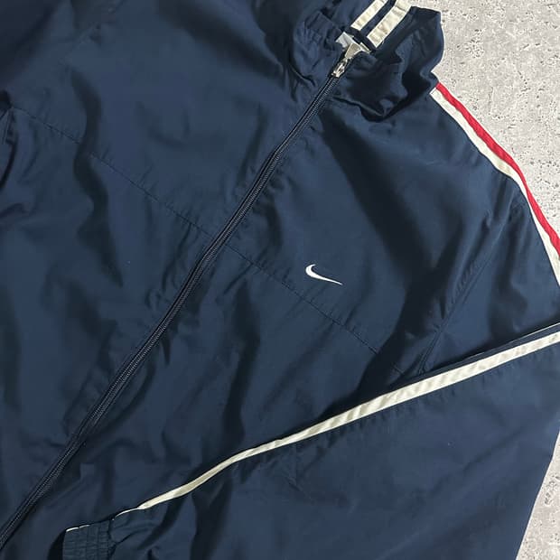 00s Nike 올드스쿨 네이비 레드 화이트 바람막이
