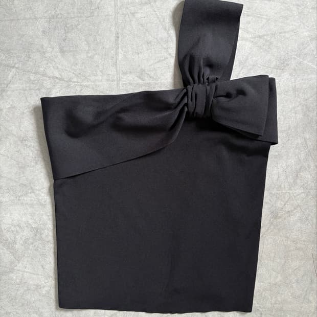 VALENTINO 발렌티노 블랙 리본 미니 스커트