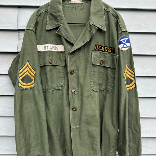 빈티지 US Army OG-107 유틸리티 셔츠