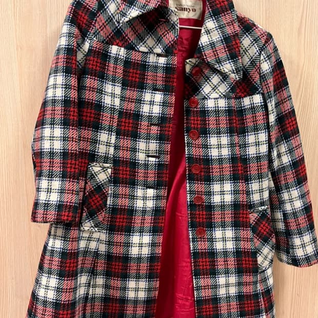 빈티지 체크 롱자켓