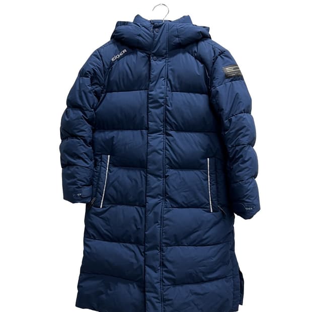 아이더 키즈 구스다운 롱 패딩 자켓 블루